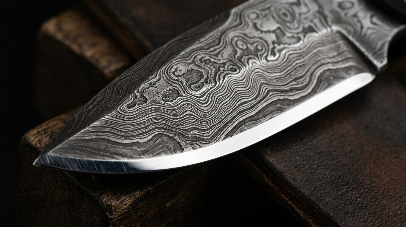Macro folded Damascus steel pattern